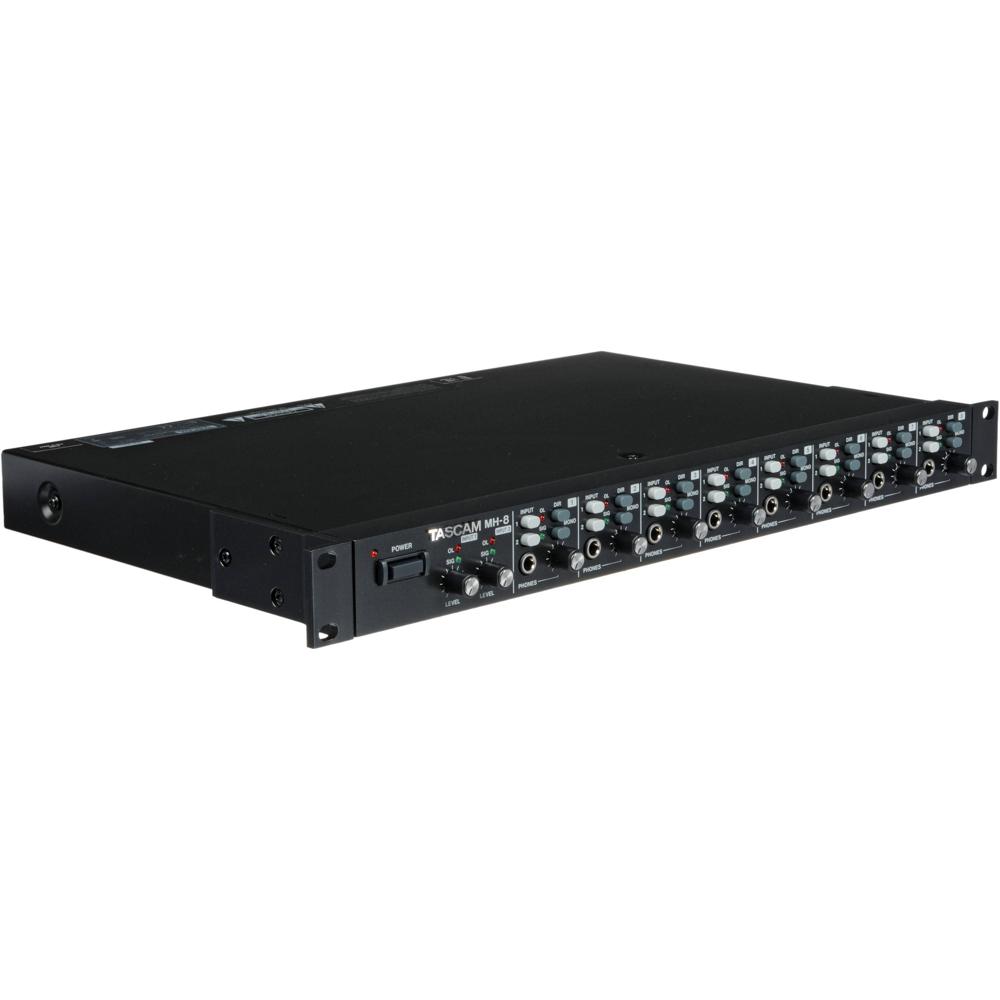 TASCAM MH-8 Amplificador de Auriculares Rackmount 8 Canales con Entradas Directas y Contro
