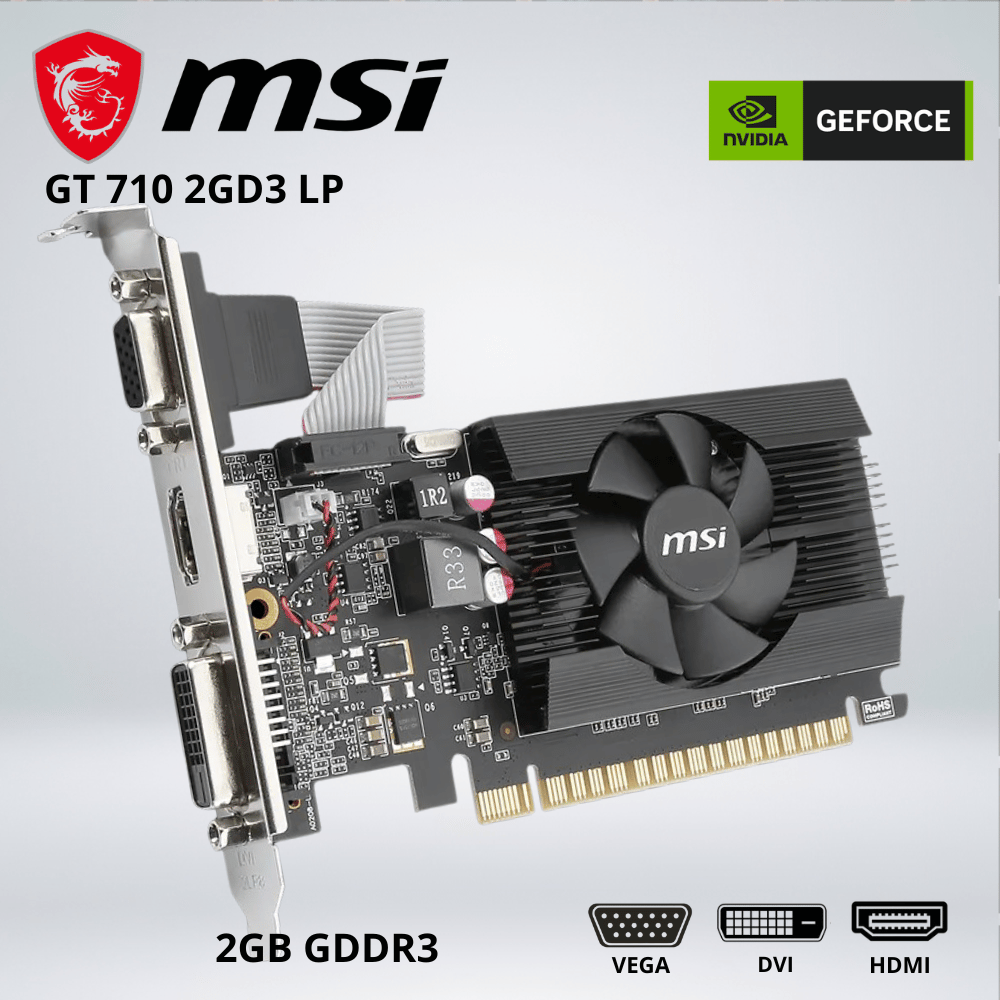 TARJETA GRÁFICA - MSI GeForce GT 710 LP 2GB GDDR3
