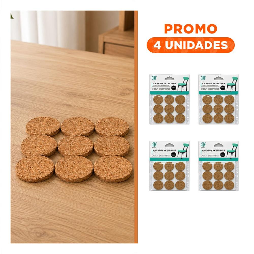 Pack4 Kit Bases Protectoras para Patas de Muebles Mostaza Antideslizantes YRegalo Sticker