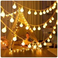 Guirnalda LED 16m 200 Luces Cálidas Tipo Bolita Cable Transparente 220V Interior Exterior