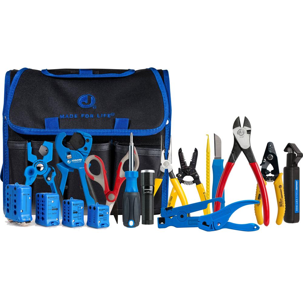 Jonard Tools Kit de Preparación Avanzada de Fibra Óptica TK-179 con Estuche de 21 Bolsil