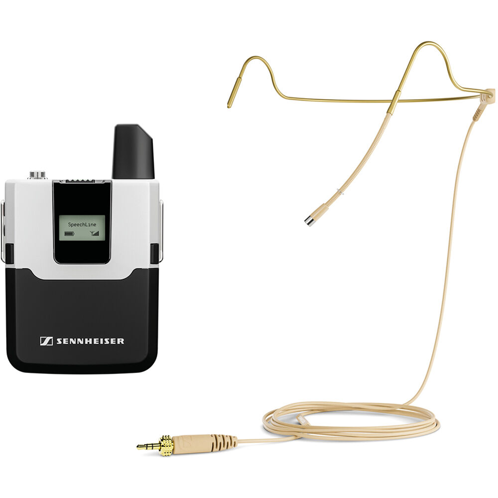 Sennheiser SL Bodypack DW-4 con Micrófono HS 2 Beige - Transmisor Inalámbrico Digital pa