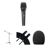 Neumann KMS 105 Mic Kit - Mic Condensador Supercardioide para Voz en Vivo con Soporte, Cab