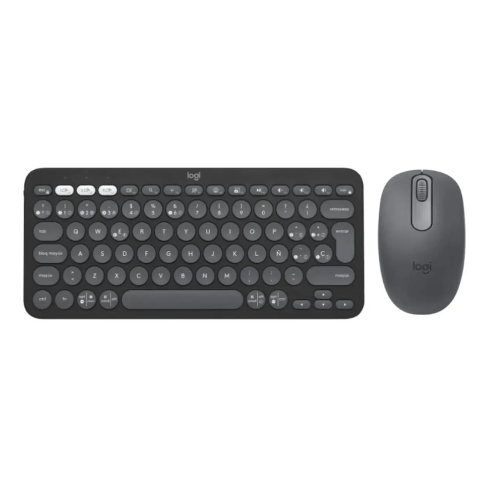 Teclado Logitech K380S y Mouse M196 Bluetooth Bt Grafito
