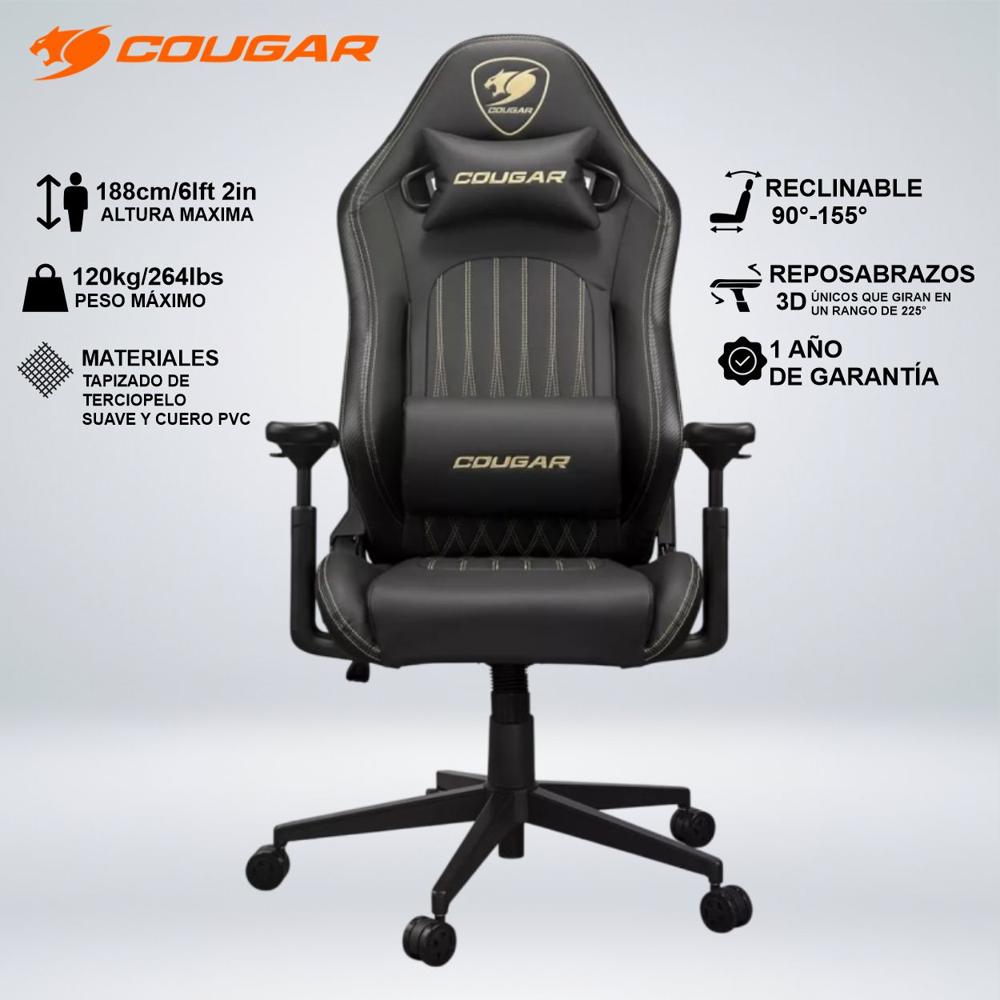 SILLA GAME COUGAR EXPLORE ROYAL COMODIDAD ESTILO ERGONOMIA RECLINA 155