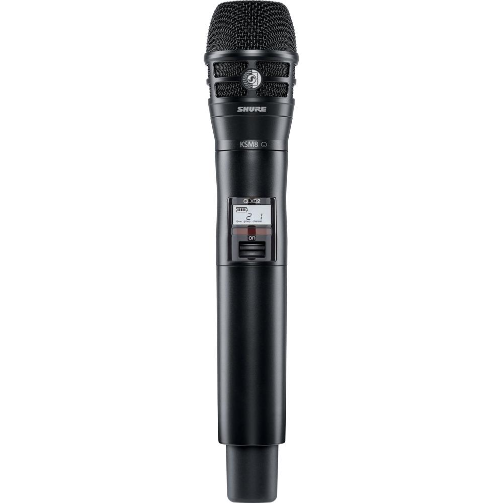 Shure QLXD2/KSM8 Micrófono Inalámbrico Digital de Mano con Cápsula KSM8, Patrón Cardio