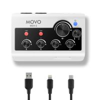 Movo Photo MDX-2 Interfaz de Audio Portátil 2x2 con Conexiones XLR y USB-C, Alimentación