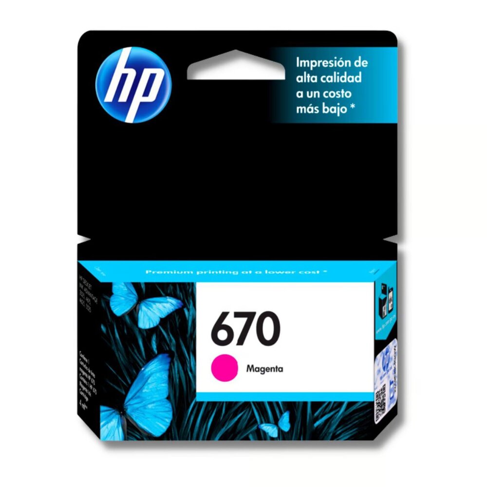 Cartucho de Tinta HP 670 Magenta Original CZ115AL para DeskJet e Ink Advantage