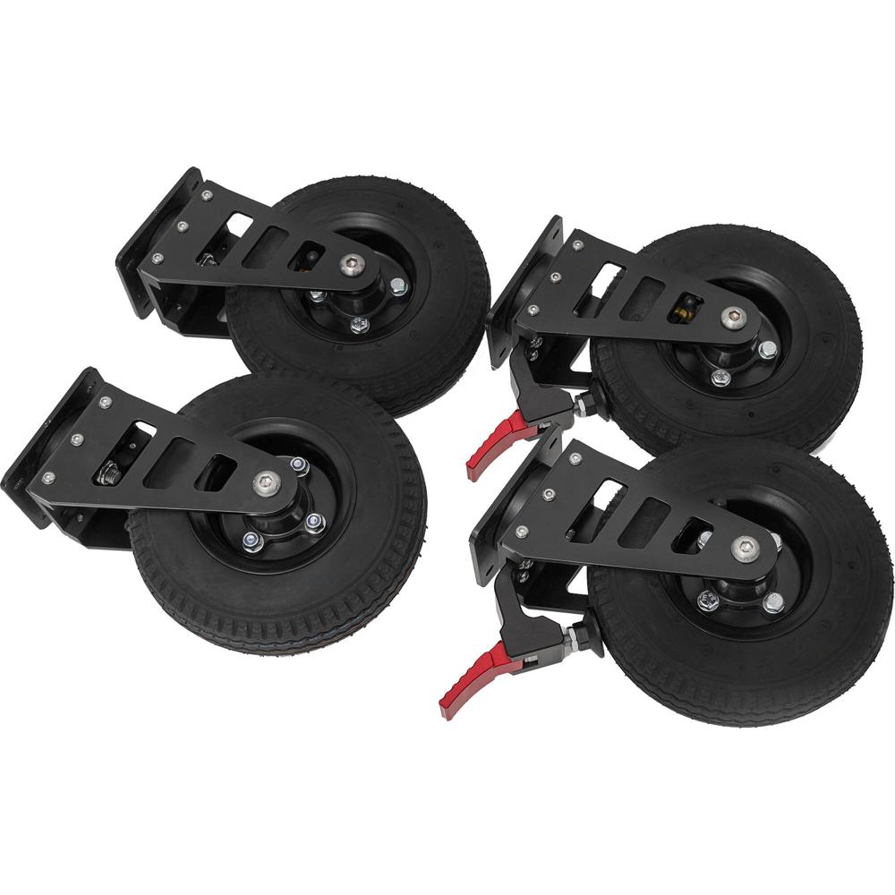 Adicam Sistema de Ruedas Premium 9"" - Set de 4, Ligeras, 2 Fijas y 2 Giratorias con Freno