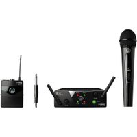 AKG WMS40 Mini Sistema Inalámbrico Doble con Micrófono de Mano y Transmisor de Cuerpo, S