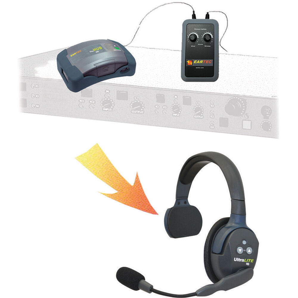 Eartec UltraLITE Auriculares Inalámbricos Full Duplex para Intercomunicador RTS - Paquete