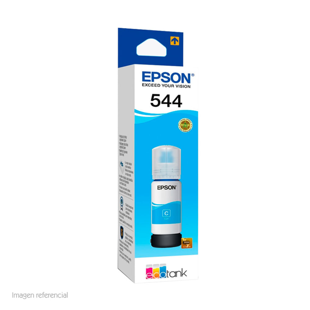 Botella de Tinta Epson 544 Cian 65 ml Original T544220-AL para EcoTank
