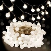 Guirnalda de Luces LED 9m 100 Bolitas Blancas IP44 para Decoración Interior y Exterior