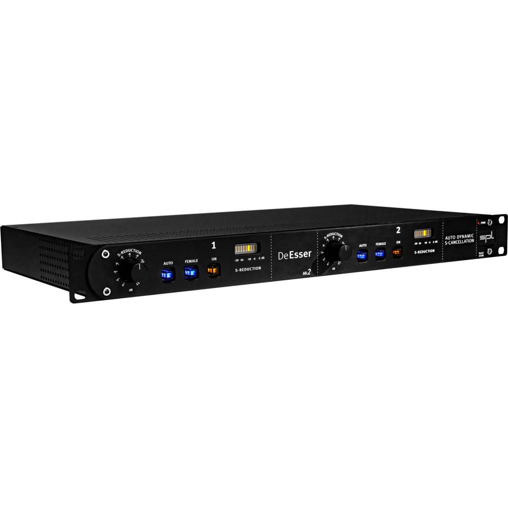 SPL DeEsser Mk2 Rackmount Auto-Dynamic Dual De-Esser 1 RU con Modo de Voz Femenina y Conec