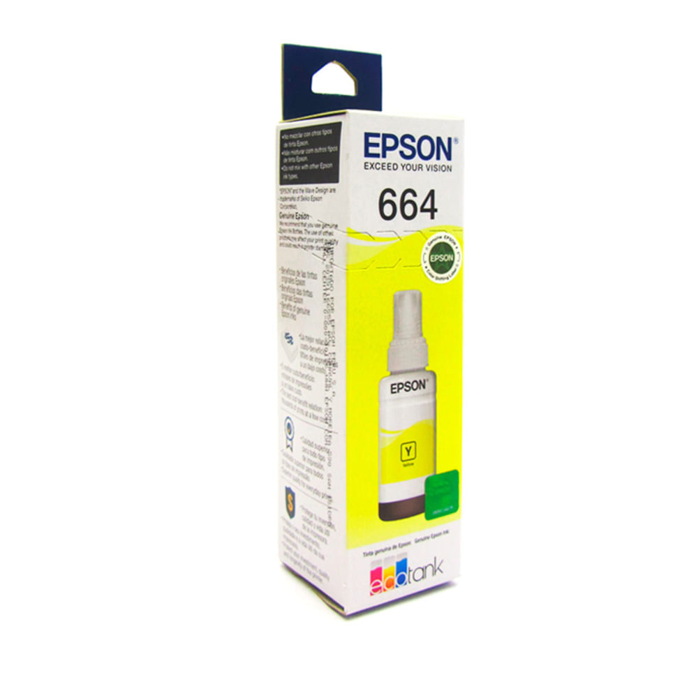 Botella de Tinta Epson T664 Amarillo 70 ml Original T664420-AL para EcoTank