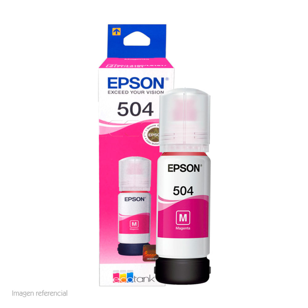 Botella de Tinta Epson 504 Magenta 70 ml Original T504320-AL para EcoTank