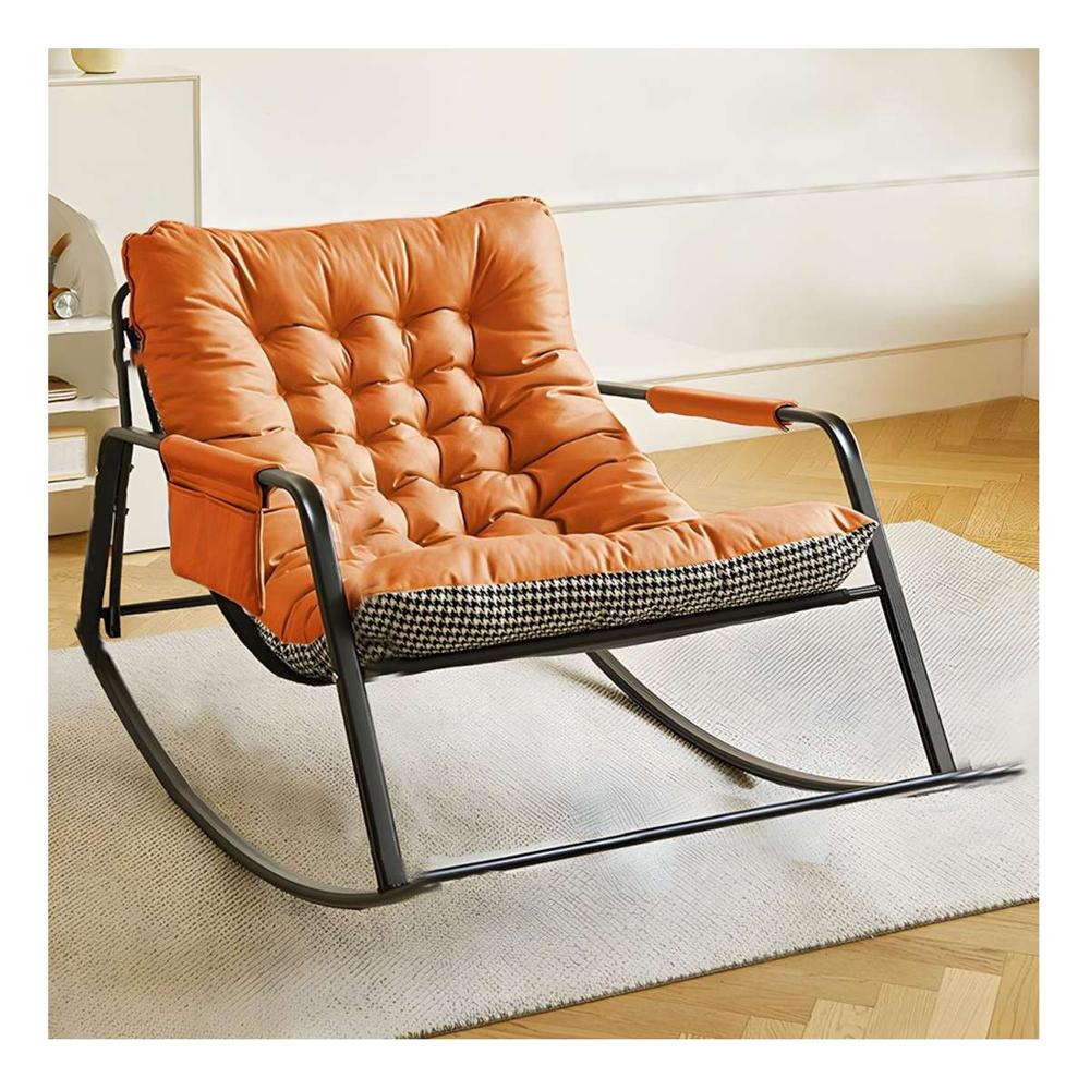 Silla Sillón Mecedora Reposera Terraza Playera Hogar Naranja