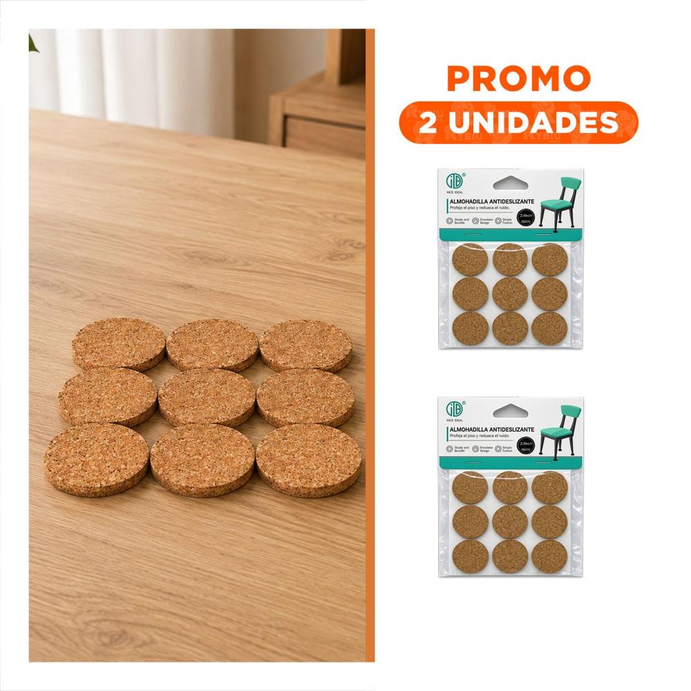 Pack2 Pack Bases para Muebles Redondas Antideslizantes Mostaza 9 Unidades