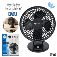 Ventilador Portátil Recargable DAJU 6 DT-60 con Clip Negro