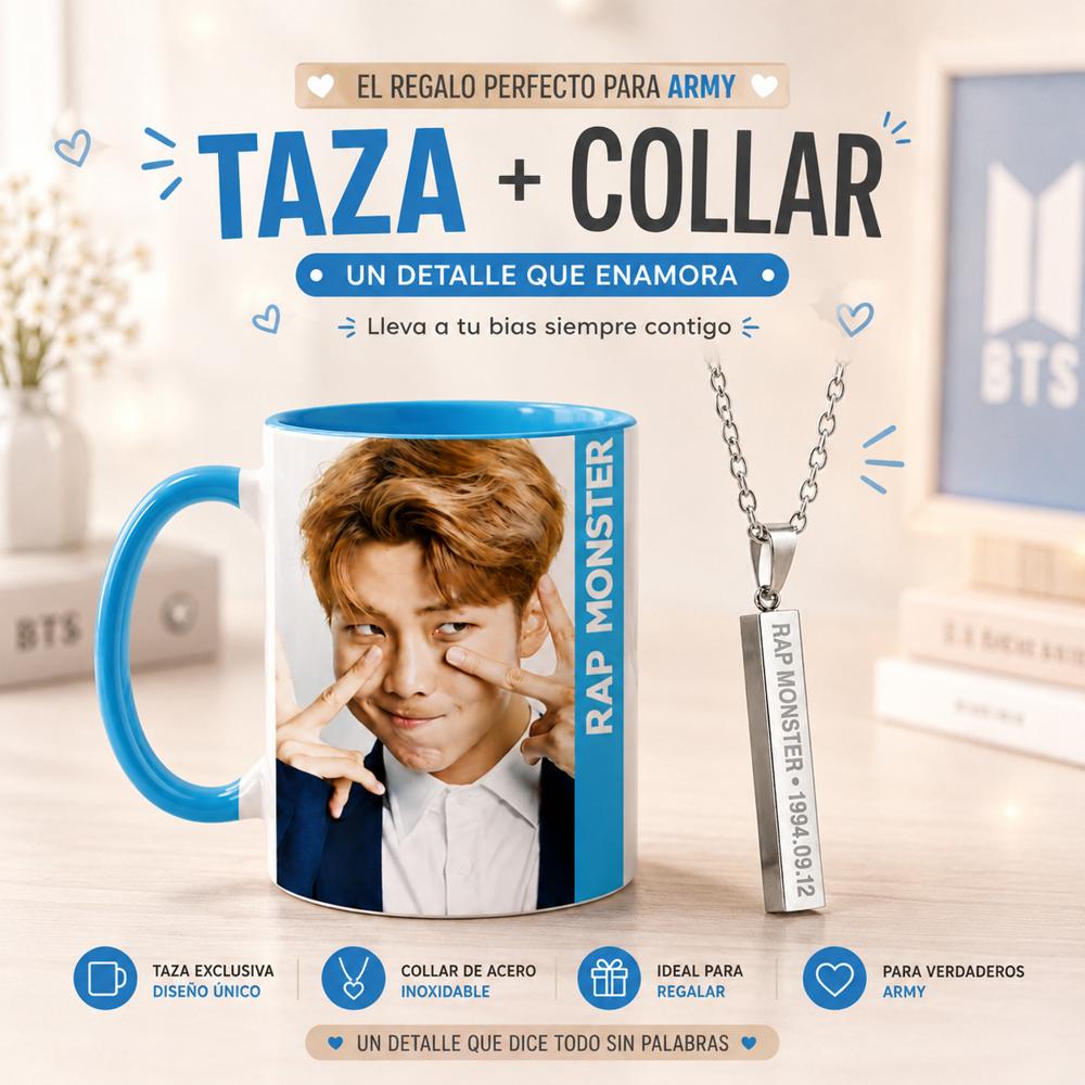 PACK BTS TAZA Y COLLAR ARMY KPOP EDICION 2026