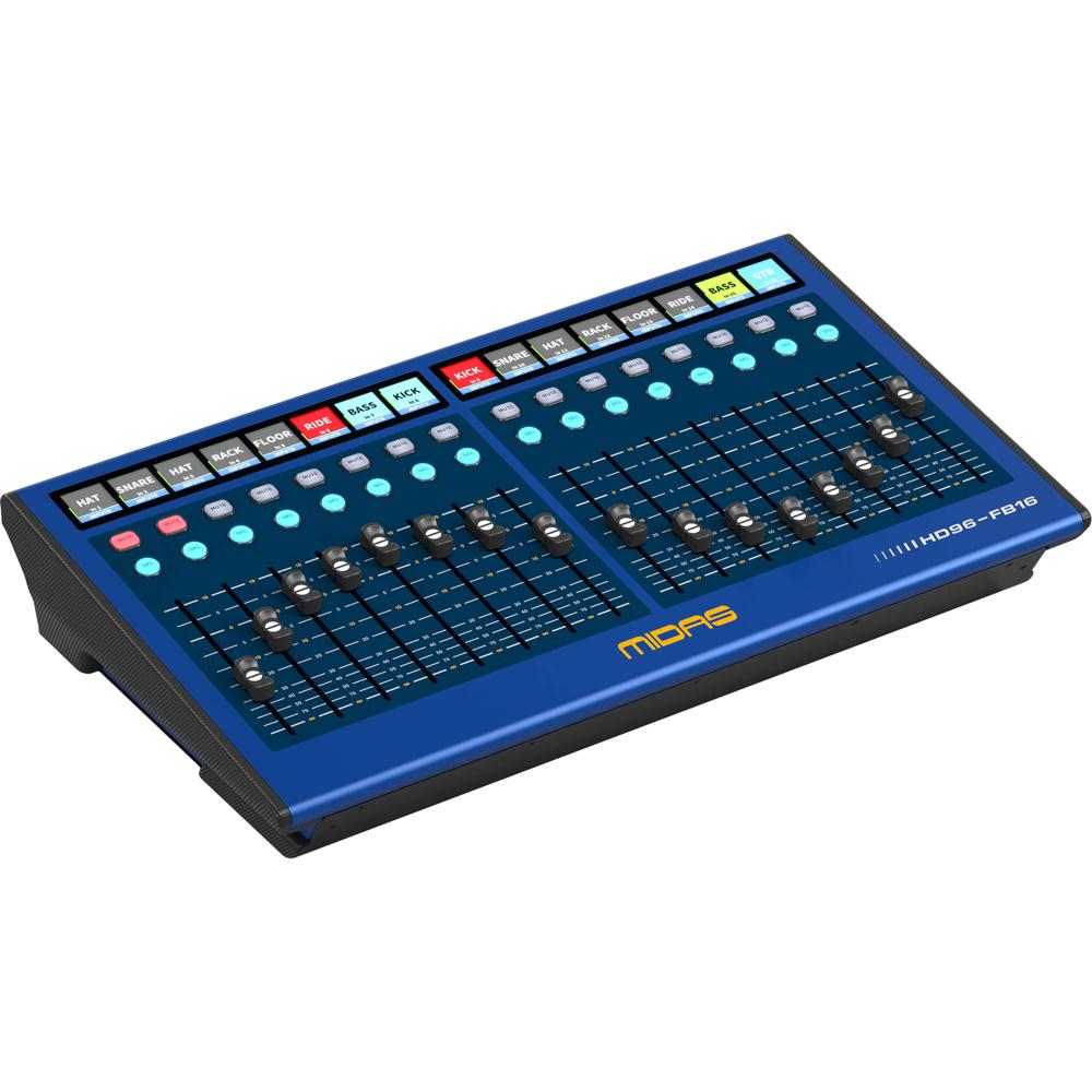Midas Fader Bay HD96-FB16 16-Canales con Faders Motorizados y Pantallas LCD