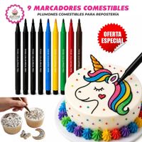 Set de 9 Marcadores de Tinta Comestible para Decoración en Repostería