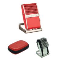 Tula Mic Kit Micrófono USB con Funda de Cuero Roja - Grabación para Podcasting y VoIP