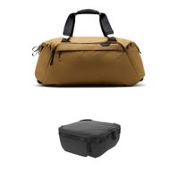 Peak Design Travel Duffel 50L con Medium Camera Cube V2 - Coyote, ideal para equipo fotogr