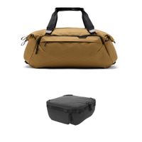 Peak Design Travel Duffel 35L con Medium Camera Cube V2 - Coyote, Ideal para Pro Camera Ge