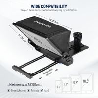 Neewer Teleprompter X12II para Tablet y Smartphone, 12"" HD Beamsplitter, Soporte hasta 22