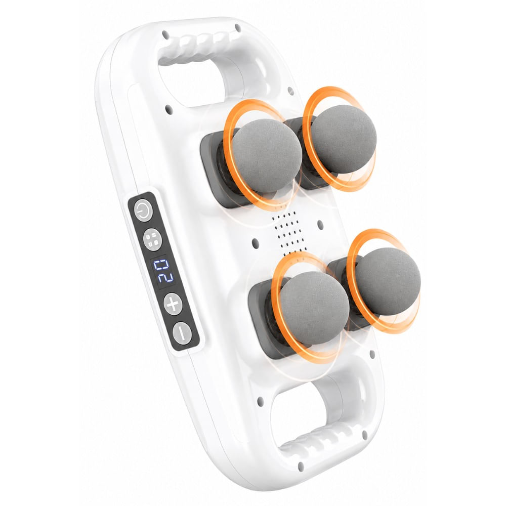 Masajeador Recargable 4 Cabezas 9 Modos Y 20 Niveles Blanco