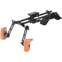 CAMVATE Rig de Montaje en Hombro con Base Plana QR y Duales Empuñaduras de Madera