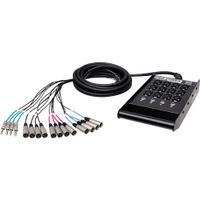Hosa Technology Snake de escenario SH-12X4-50 con 12 canales XLR y 4 TRS, 50 pies