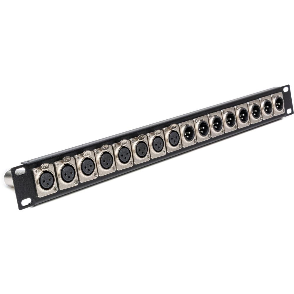 My Custom Shop Patch Panel XLR Feedthrough 1 RU con 8 Conectores XLR Hembras a Machos y 8