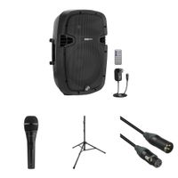 Pyle Pro Sistema PA Completo 10"" 2 Vías 700W con Micrófono y Soporte