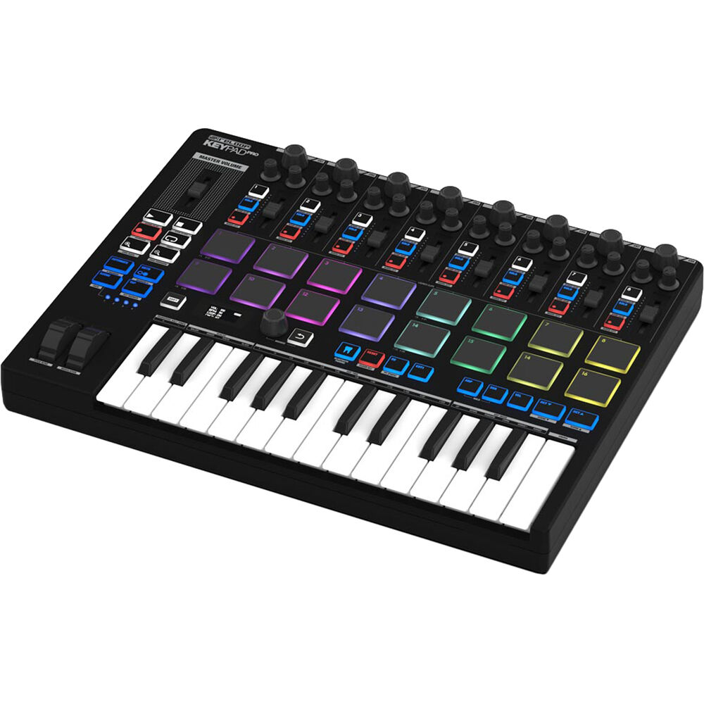 Reloop Keypad Pro Controlador MIDI USB 4-en-1 con Teclado Mini, 16 Pads Sensibles a la Vel