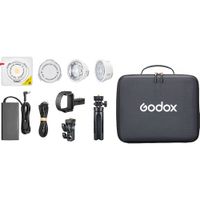 Godox ML100R Kit de Luz LED RGB Portátil con Lente de 36° y Soporte para Power Bank
