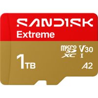 SanDisk microSDXC 1TB Extreme UHS-I V30 U3 A2 - Velocidades de lectura hasta 245 MB/s y es