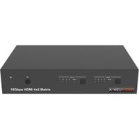 A-Neuvideo Matriz HDMI 2.0 4x2 con Escalador, 18 Gb/s, Soporte 4K60 4:4:4, Audio De-Embedd