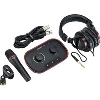 Focusrite Vocaster One Studio Kit de Podcasting para 1 Persona con Micrófono Dinámico, A