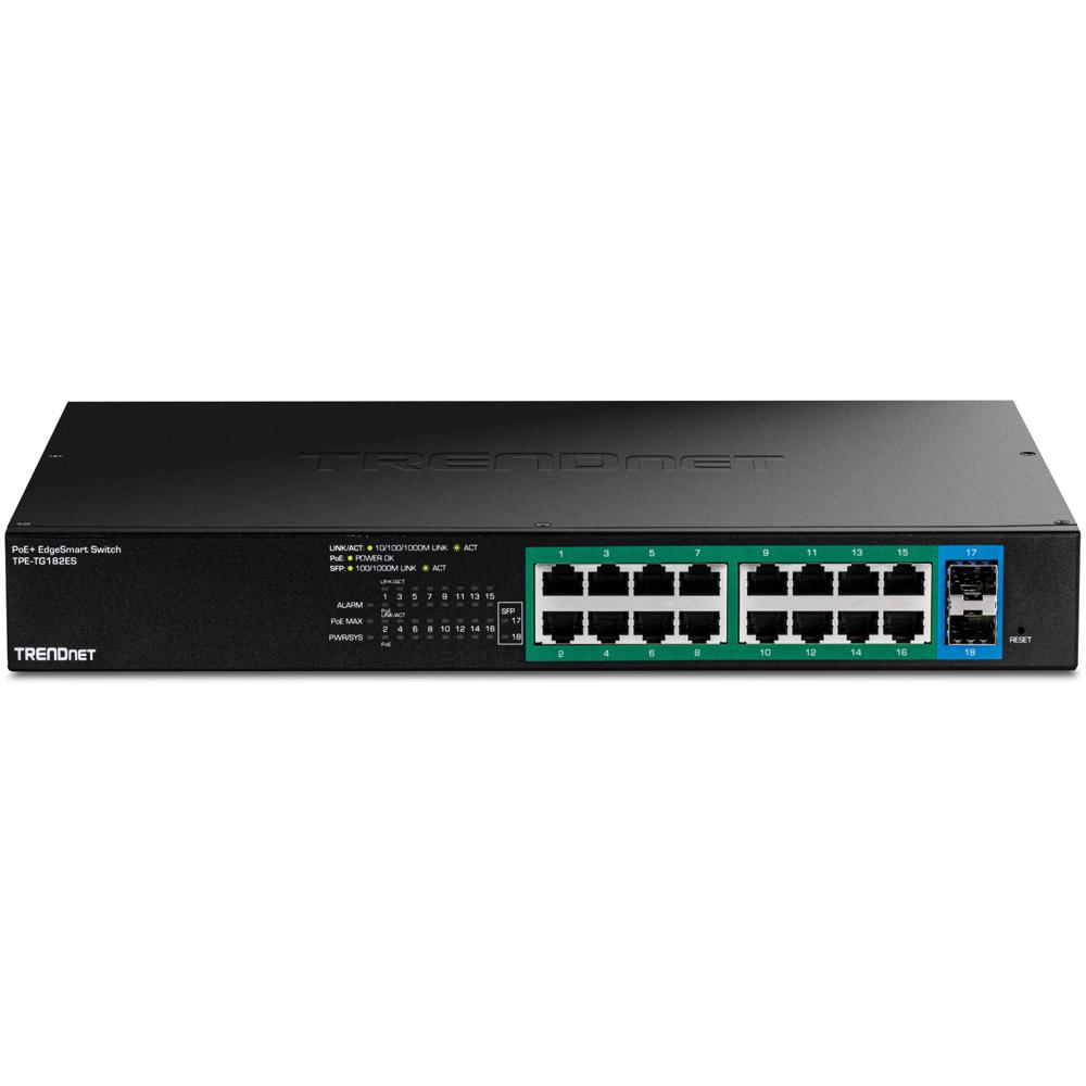 TRENDnet Switch Gestionado TPE-TG182ES 16 Puertos Gigabit PoE+ Rack Mountable