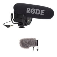 RODE VideoMic Pro Micrófono Shotgun con Auray Windshield, 70 Horas de Autonomía, Control