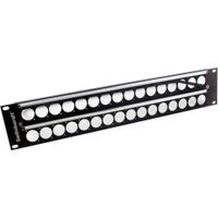 Switchcraft Patchbay Panel QG Series 2U con 32 Espacios Knockout y Barra de Sujeción
