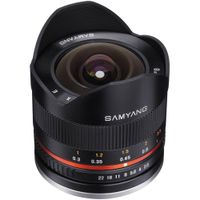 Samyang Lente Fisheye 8mm f/2.8 II para Montura Canon EF-M, 180° de Ángulo de Visión, A