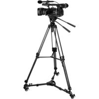 Magnus VT-4000 Kit de Trípode con Cabeza de Video Fluida, Dolly y Barra Pan