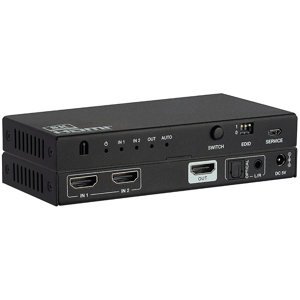 KanexPro Switcher HDMI 2x1 8K con De-Embedding de Audio, Soporta HDR y Dolby/DTS