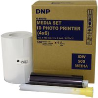 DNP IDW500 Media Set 4 x 6"" - 350 Impresiones, Papel Autolaminado con Marca de Agua