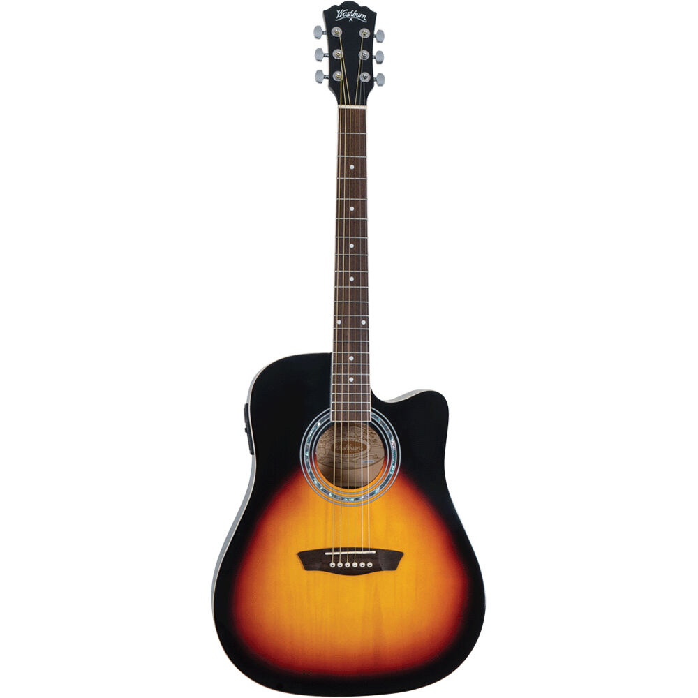 Washburn WA90CE Guitarra Acústica/Electrica Dreadnought Cutaway Tobacco Sunburst, Cuerpo