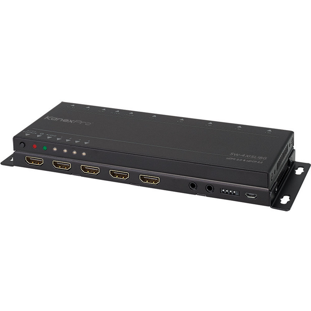KanexPro UltraSlim 4K HDMI 4x1 Switcher - 4 Entradas HDMI, Salida HDMI 4K x 2K @ 60 Hz, 18