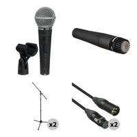 Shure Kit de Micrófonos SM58S y SM57-LC con Soportes y Cables XLR